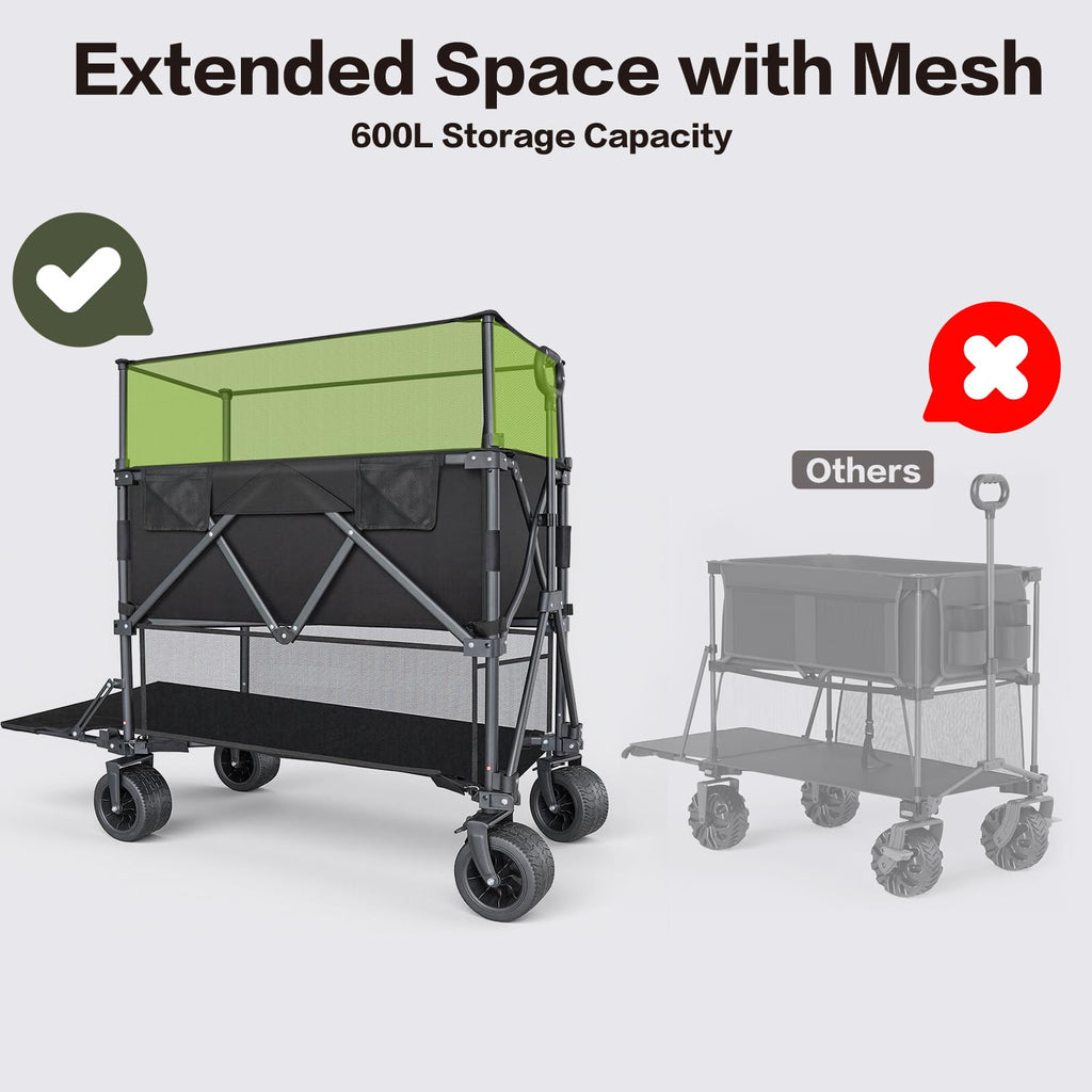 600L Foldable Collapsible Wagon Cart with Wheels Y5541