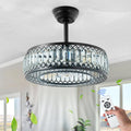 20" Black Crystal Ceiling Fan with Lights S46459