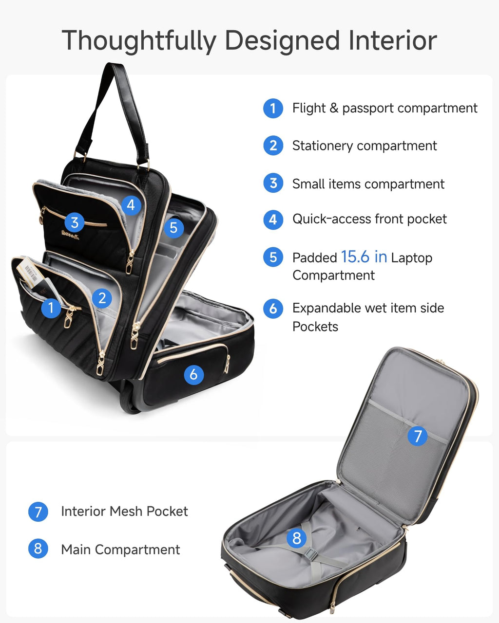 Black 16" Underseat Carry On Bag Q702887