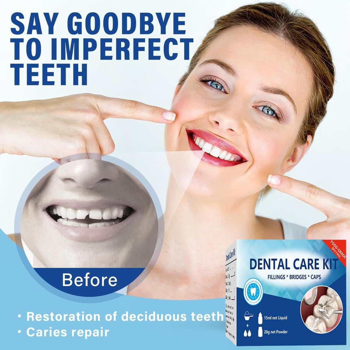 Temporary Teeth Replacement Zinc Oxide Eugenol Dental Kit 4 Pcs I761