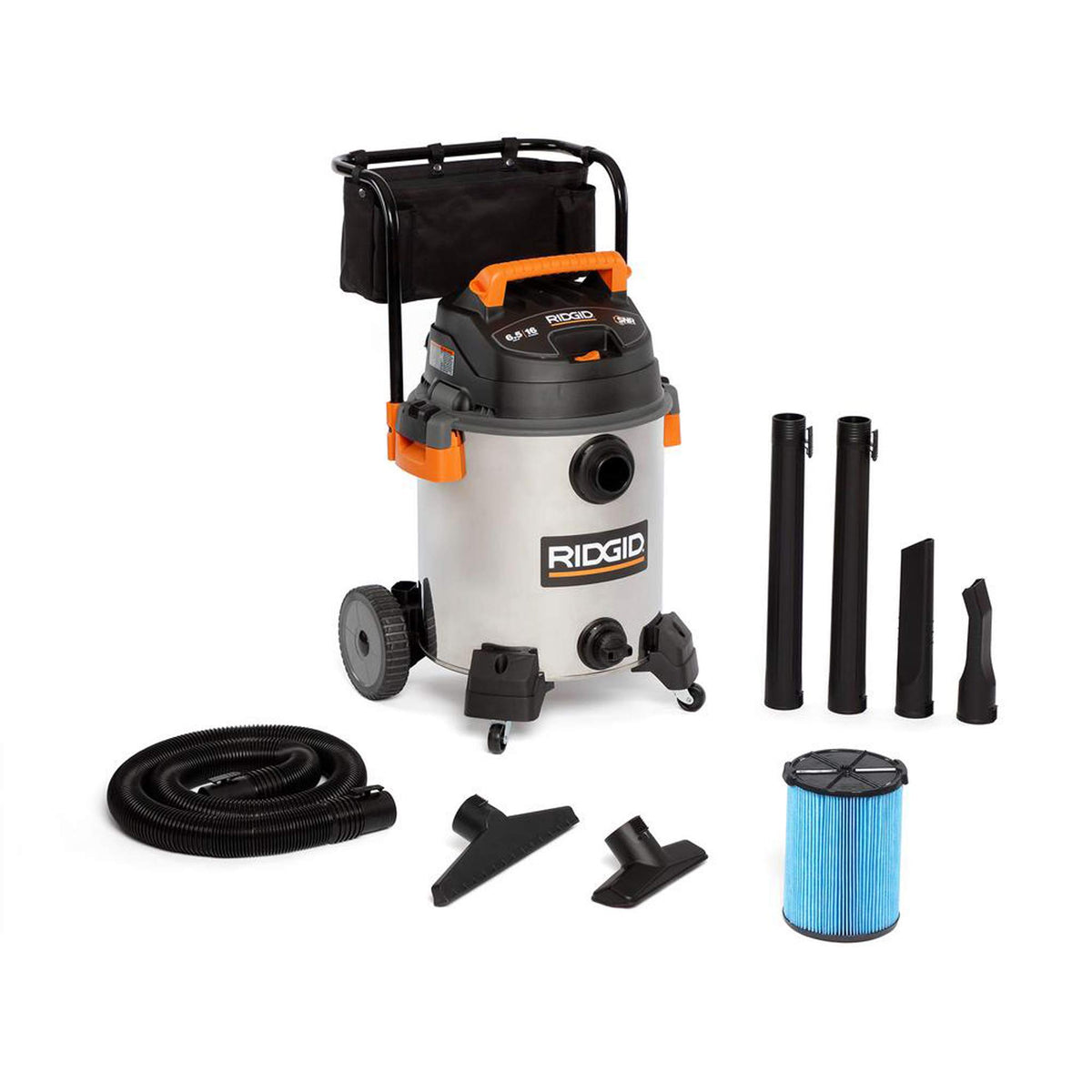 16 Gallon 6.5 Peak HP Stainless Steel Wet Dry Shop Vacuum F54108