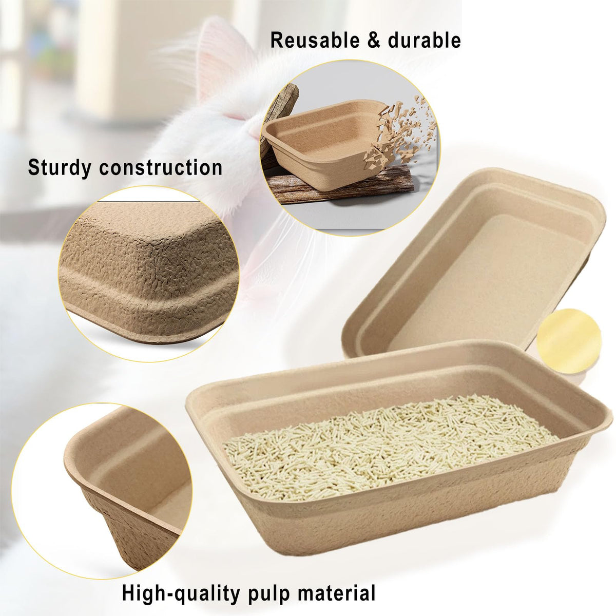 8 Pack Disposable Cat Litter Box W7828