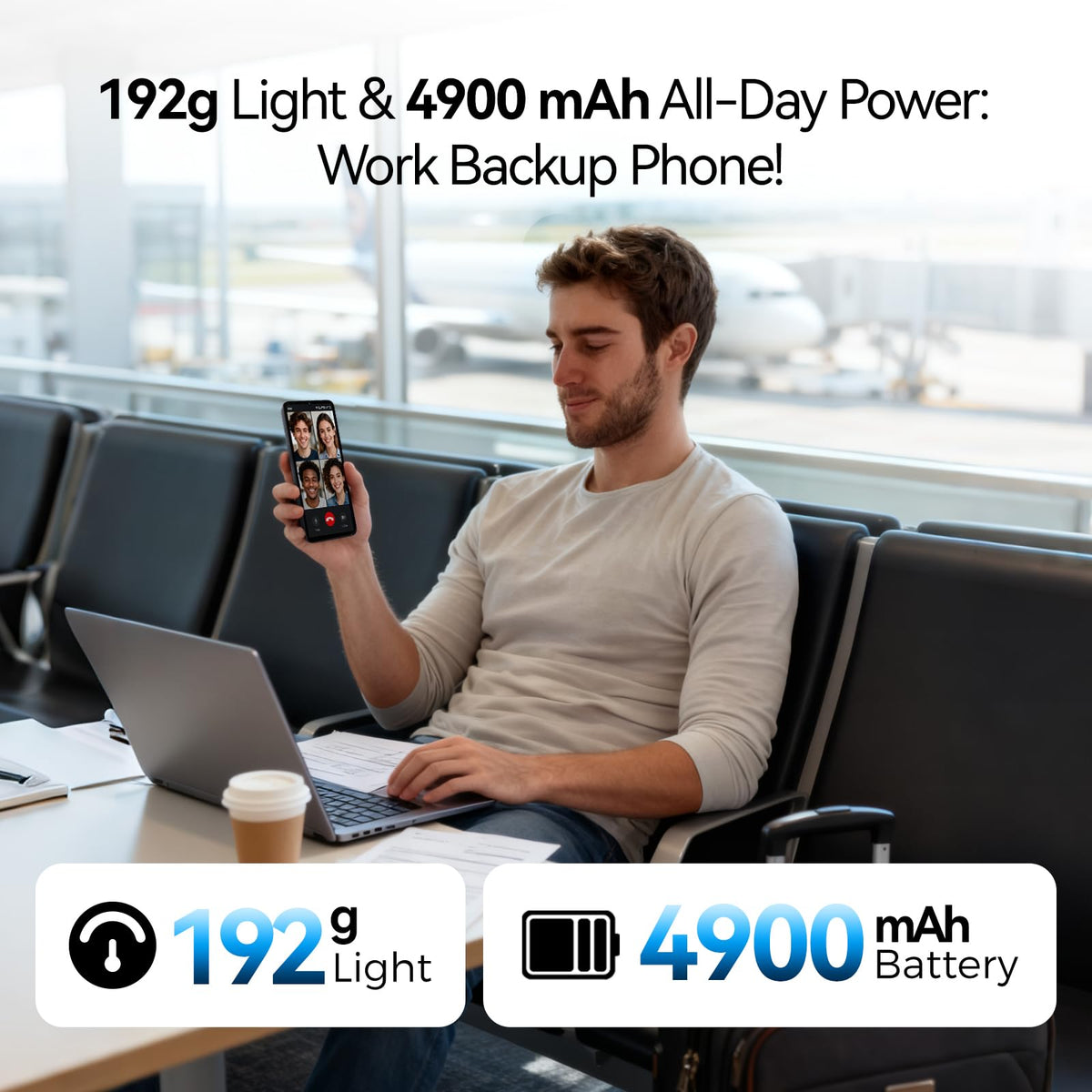 Ultra-Light 6.75" Big Screen 4G+64GB 13MP Dual Camera 4900mAh Android 14 Dual SIM Smartphone V83365