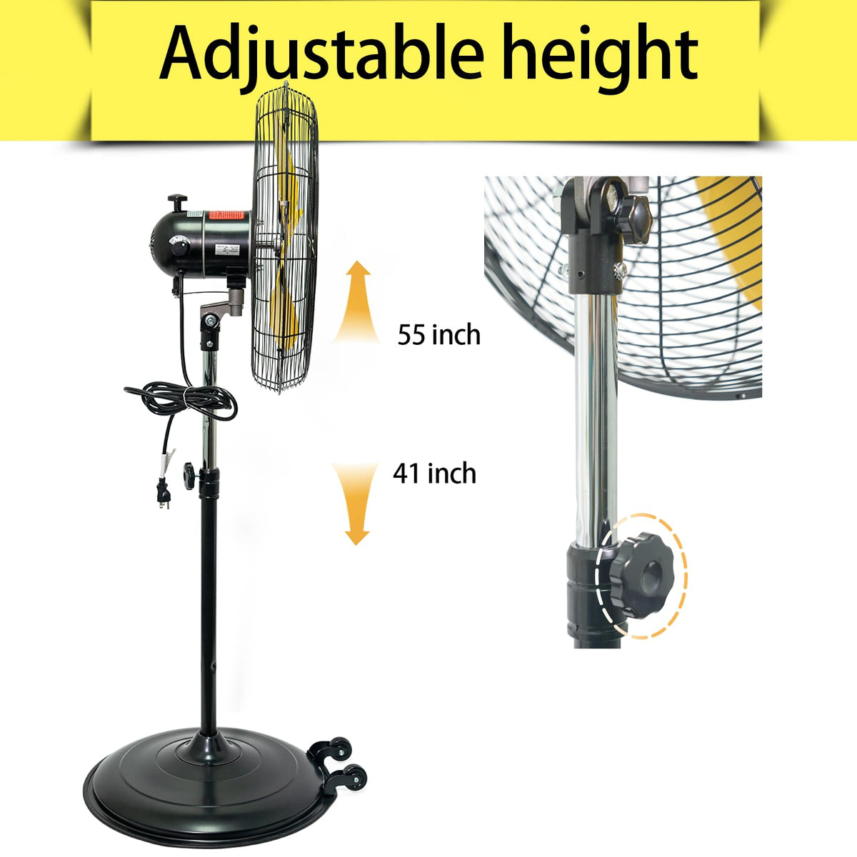20 Inch 3-Speed Oscillating Pedestal Fan P867