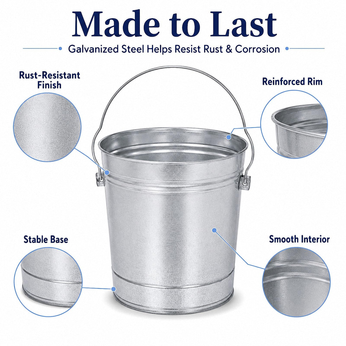Galvanized Steel Airtight Storage Jar with Locking Lid V433