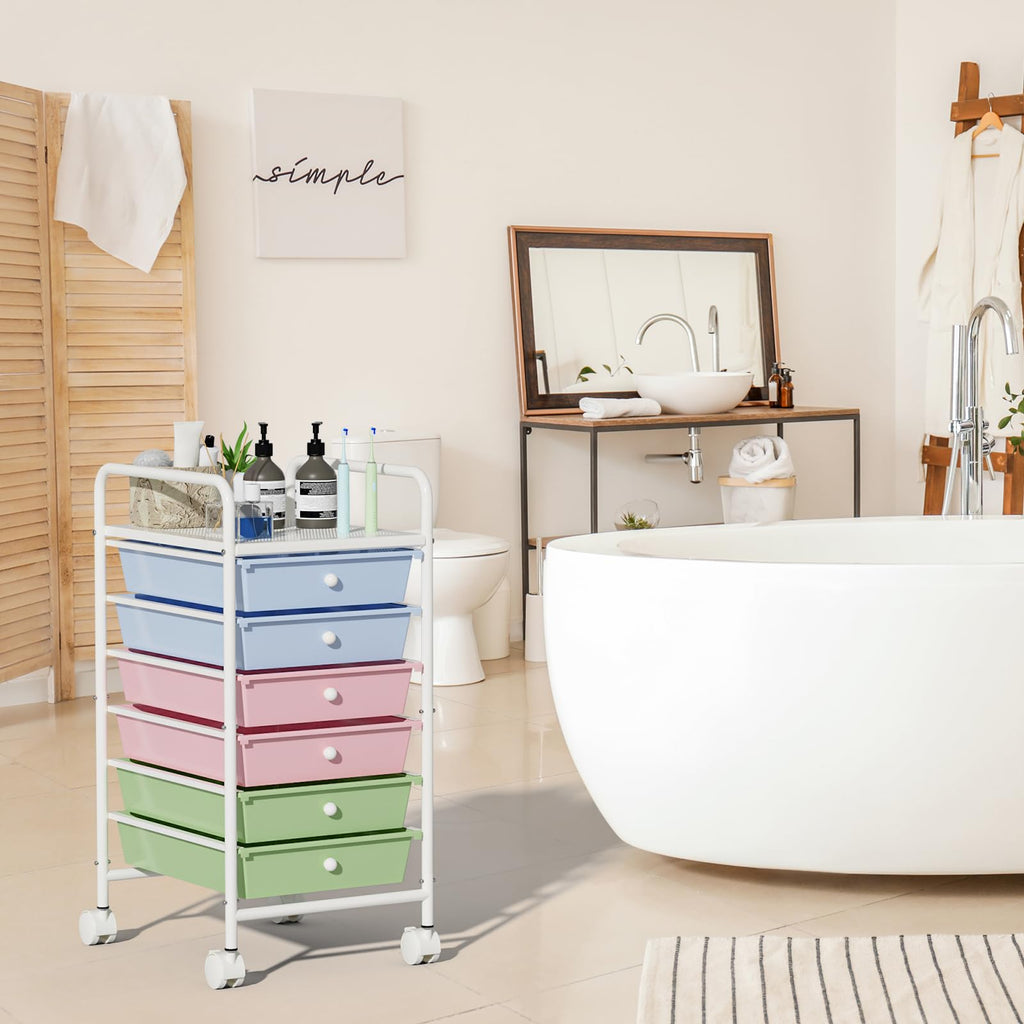 6-Tier Rolling Utility Cart with 6 Drawers S604628