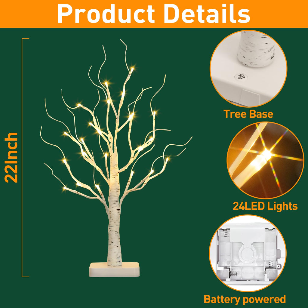 Lighted Birch Tree with LED Lights E26962