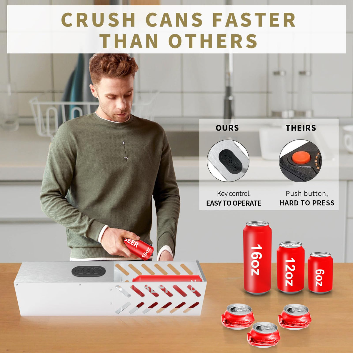 Electric Can Crusher for 12oz & 16oz Cans Y919935