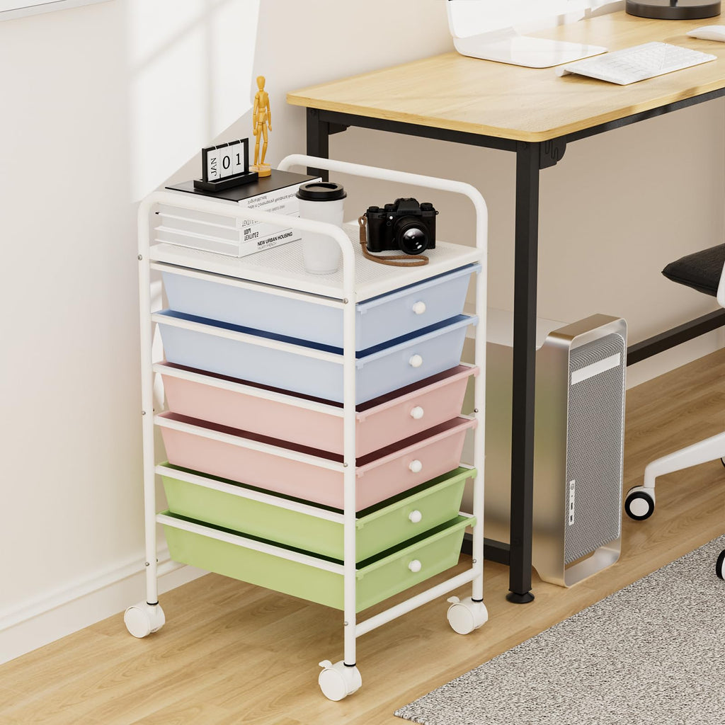 6-Tier Rolling Utility Cart with 6 Drawers S604628