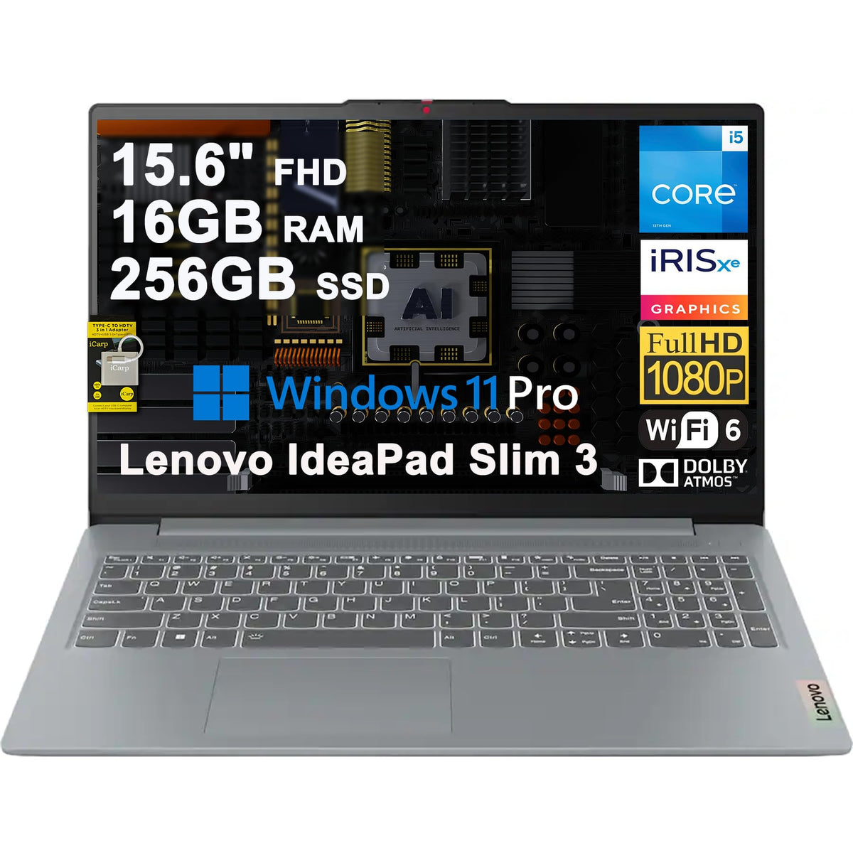 15.6" FHD Anti-Glare Intel 10-core i5 16GB RAM 256GB SSD Laptop C855