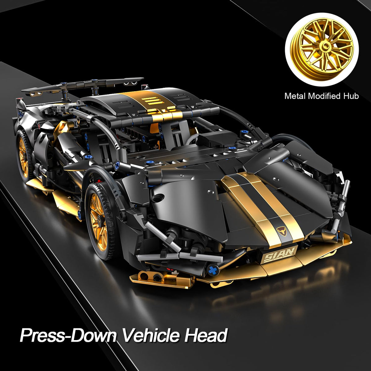 1:14 Building Block Car Set with LED V6470