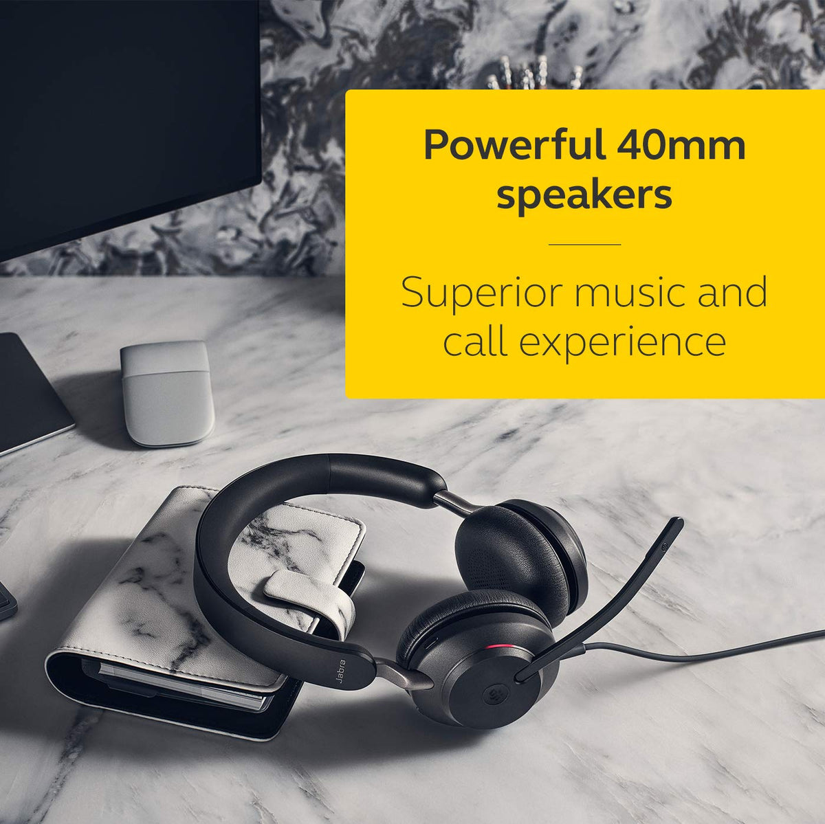Wired Stereo Noise-Cancelling Headset with 3-Microphone Call Technology and USB-A Cable Black Y619