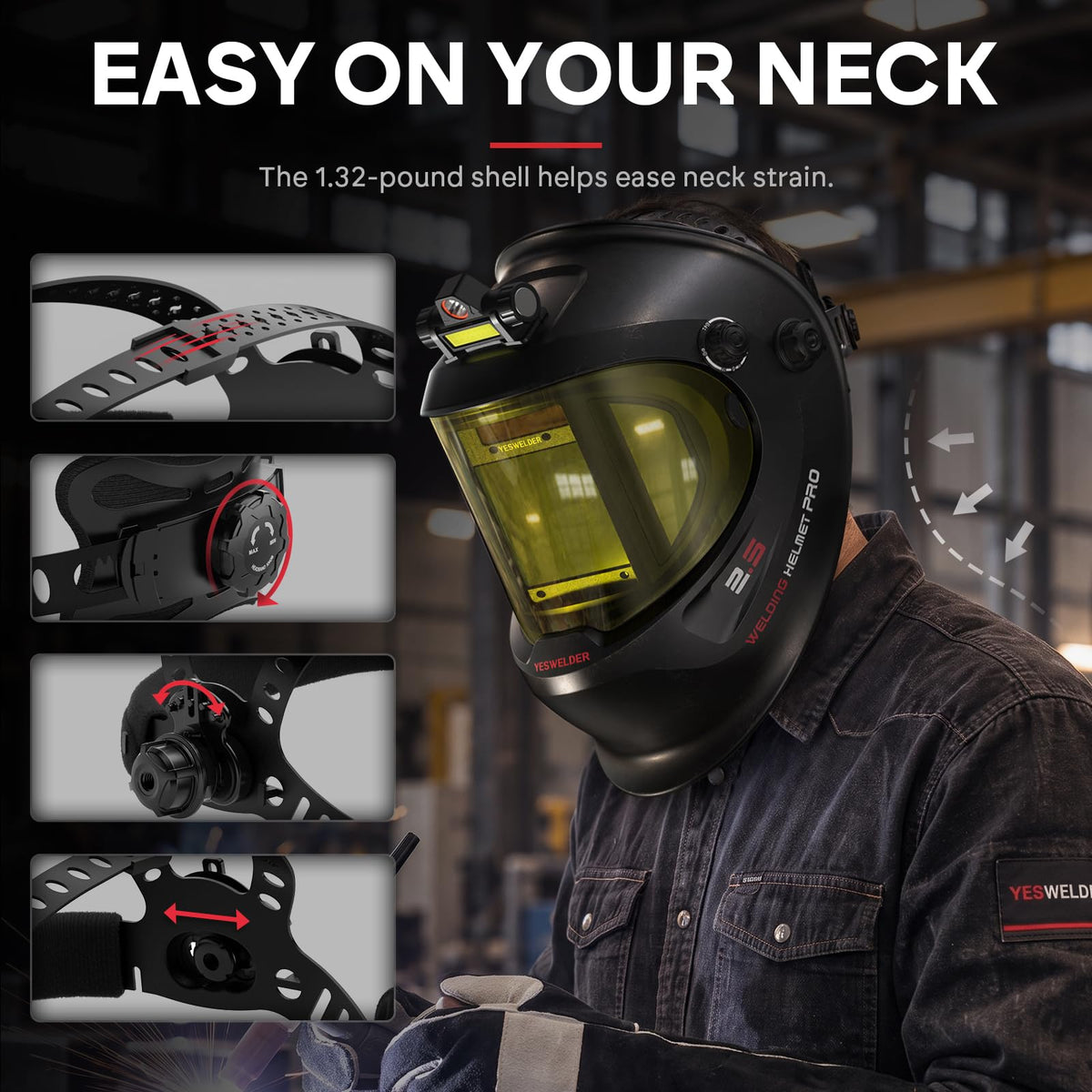 Auto Darkening Welding Helmet with LED F78288
