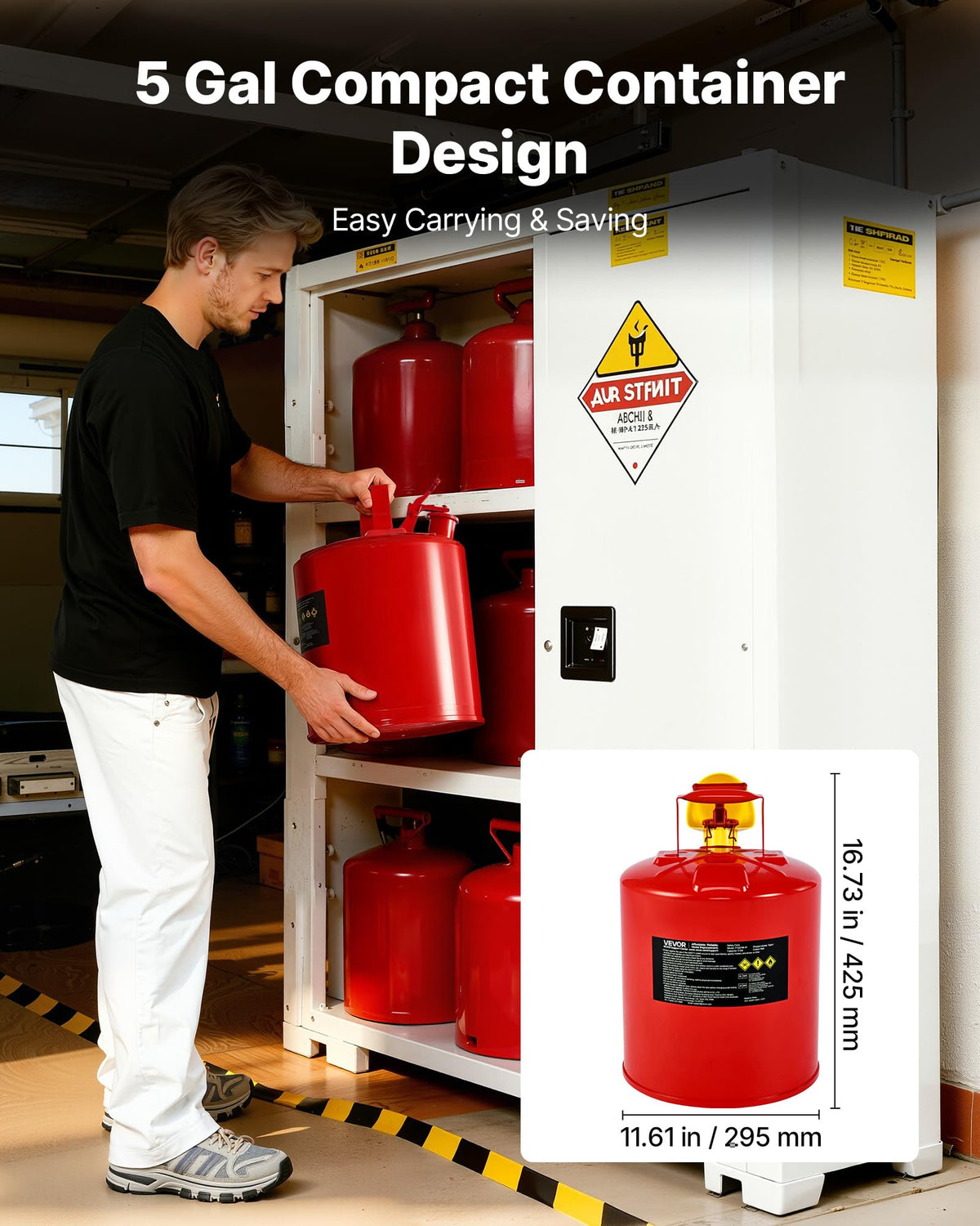5 Gallon Red Metal Safety Gas Can with Flame Arrester N52603