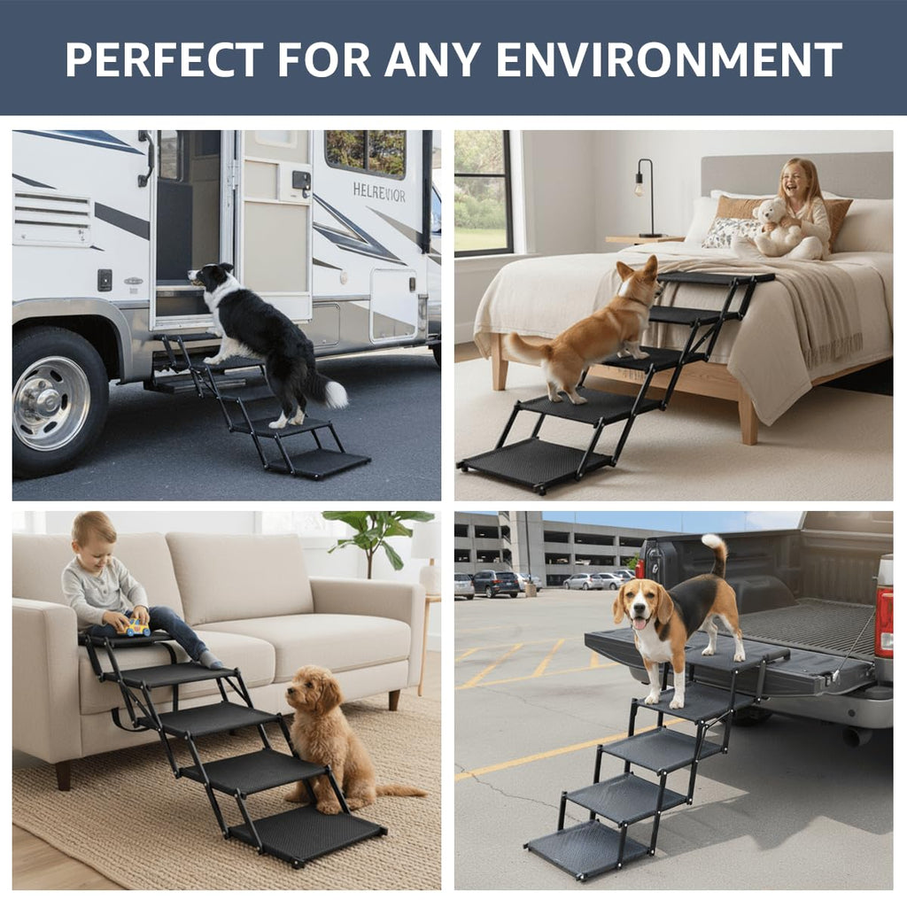 Foldable Dog Stairs 5 Steps Non-Slip A450