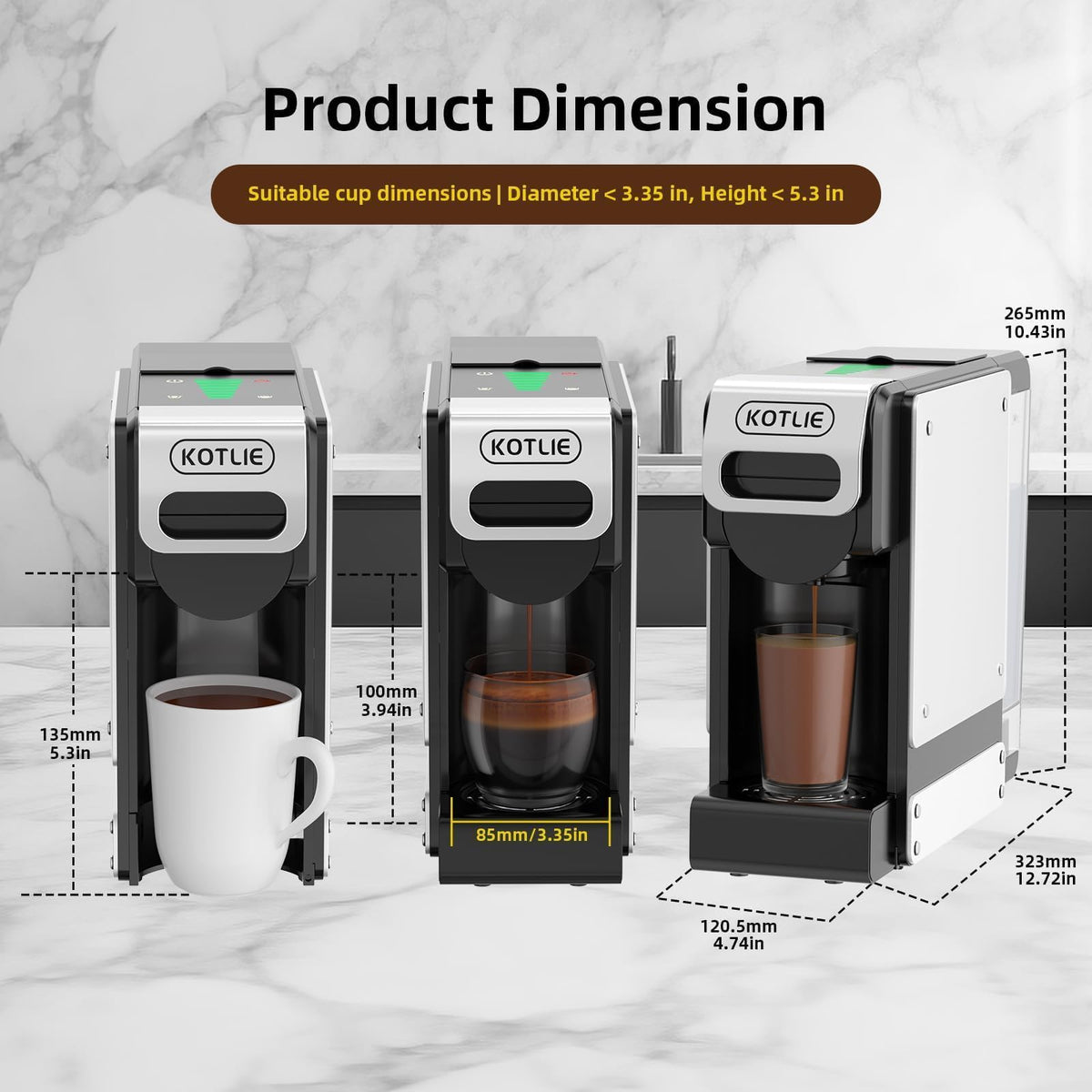 19 Bar Single Serve Coffee Maker with 34 Oz Reservoir N475927