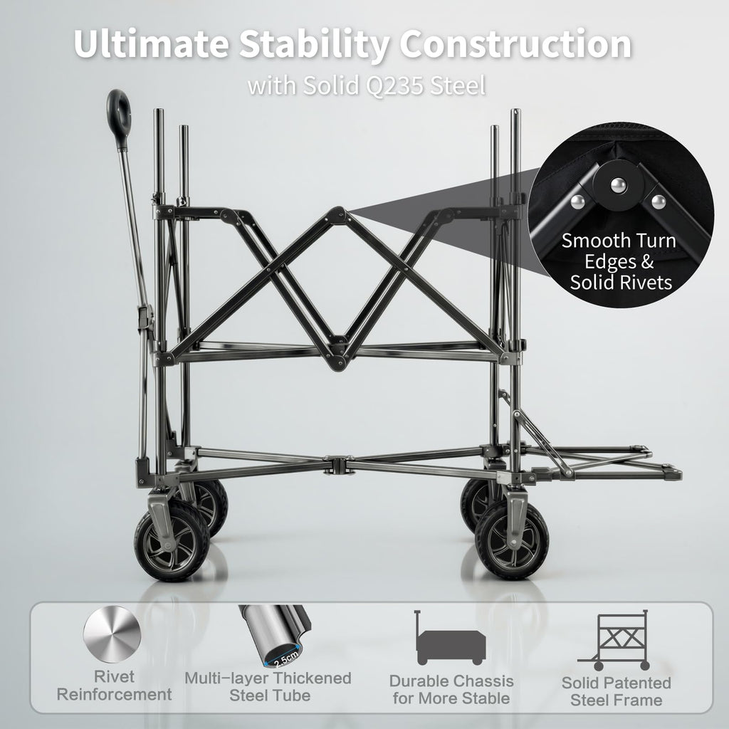 600L Foldable Collapsible Wagon Cart with Wheels Y5541