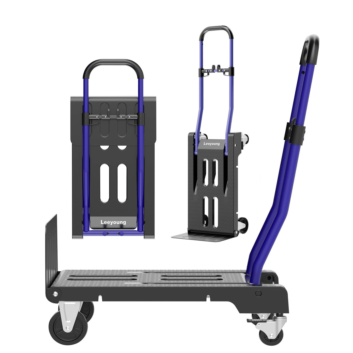 3-in-1 Folding Hand Truck 330lbs Portable Dolly Cart with Adjustable Handle J12195