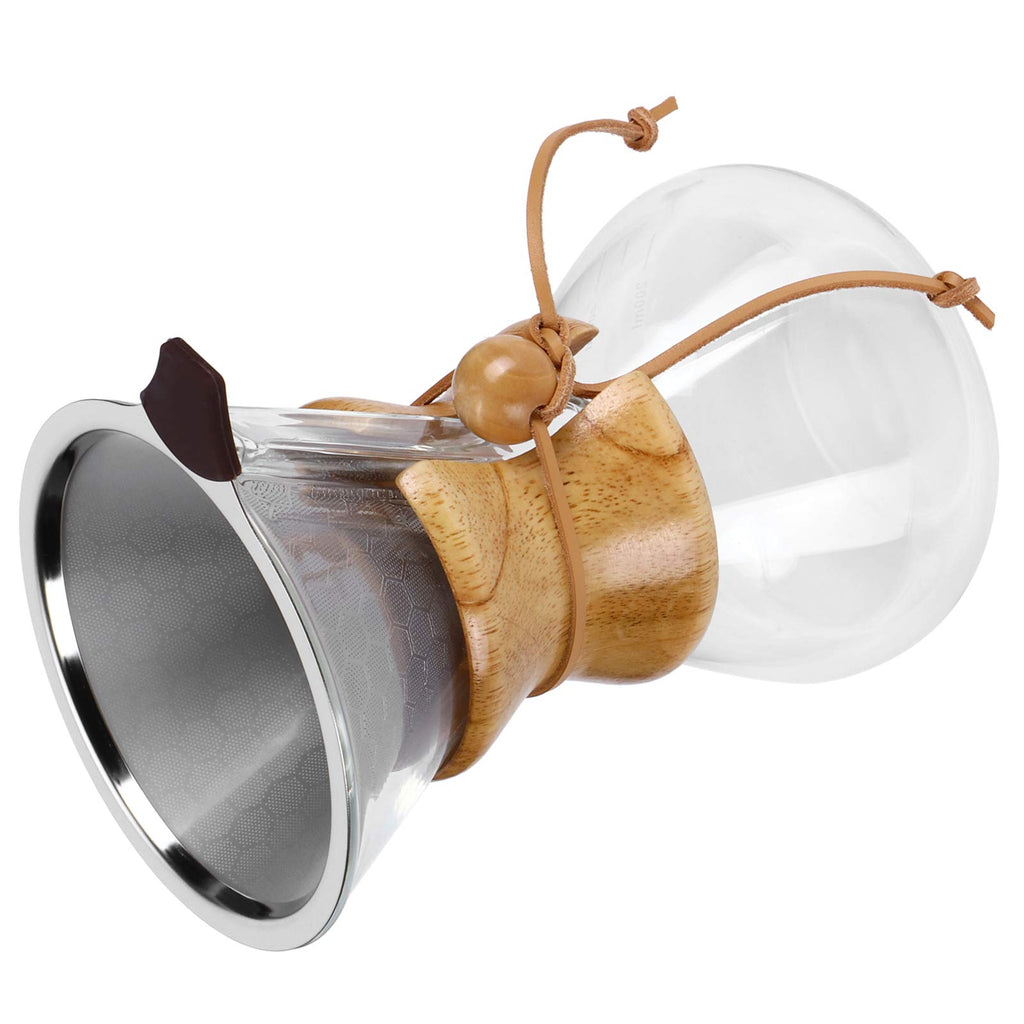 High Temp Glass Coffee Drip Pot with Reusable Filter 600ml Q5696