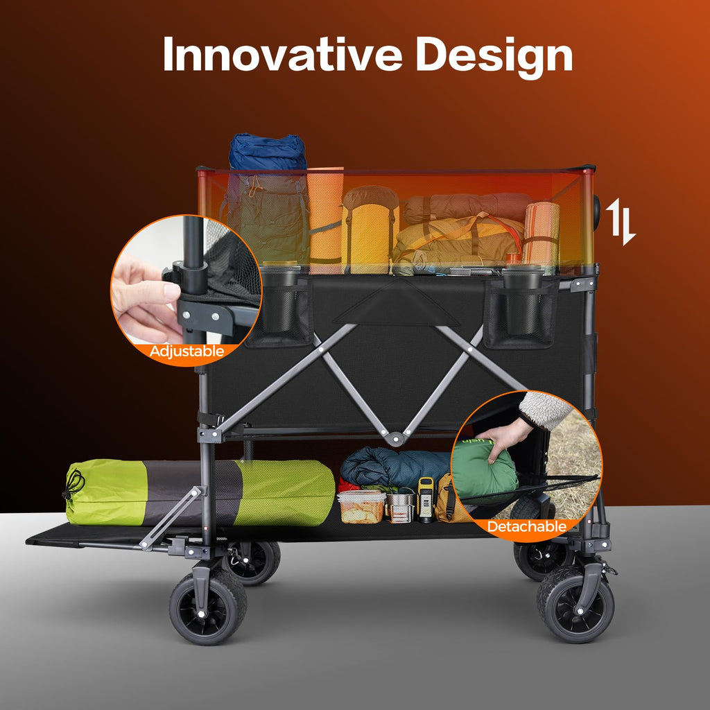 600L Foldable Collapsible Wagon Cart with Wheels Y5541