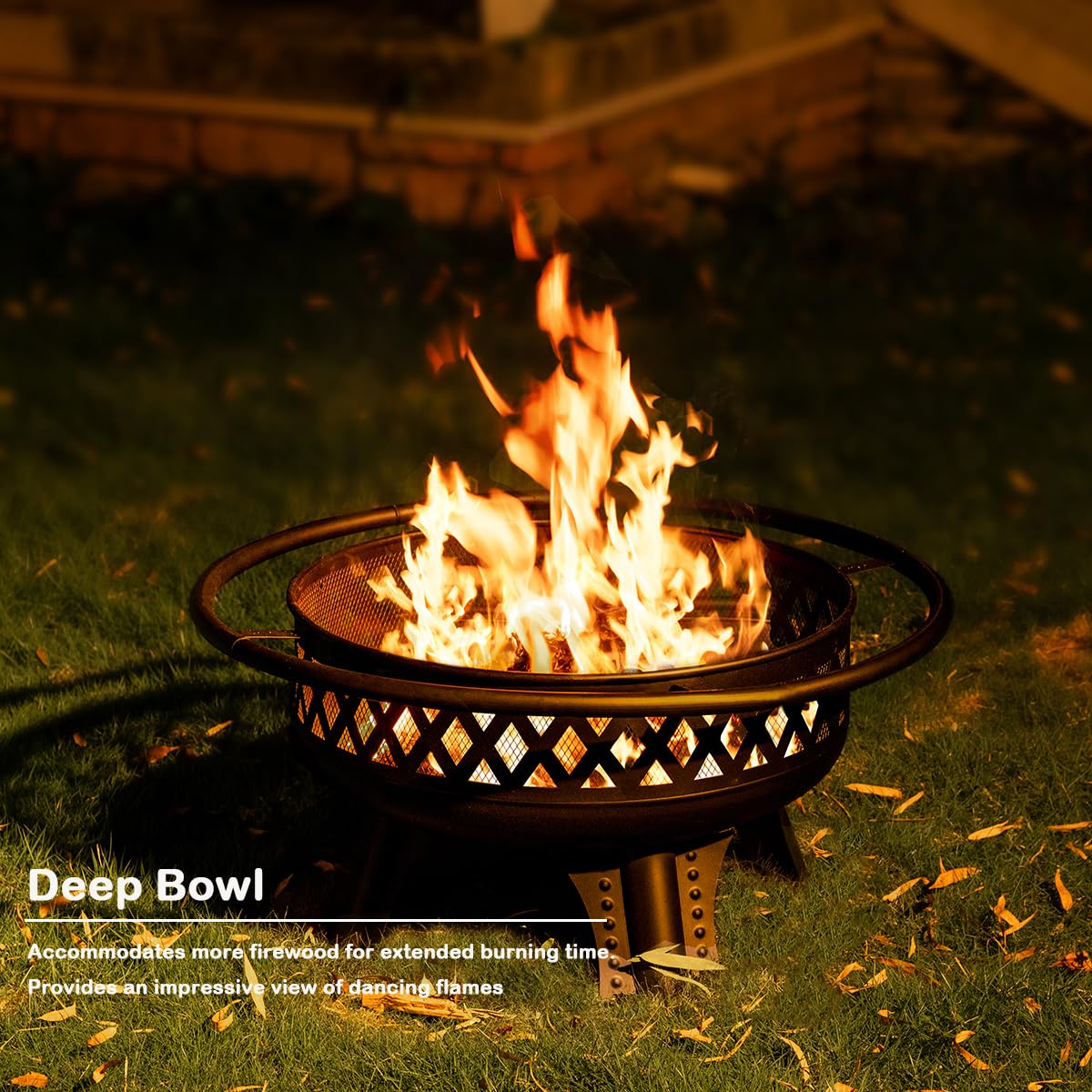32 Inch Outdoor Fire Pit with Grill L750587