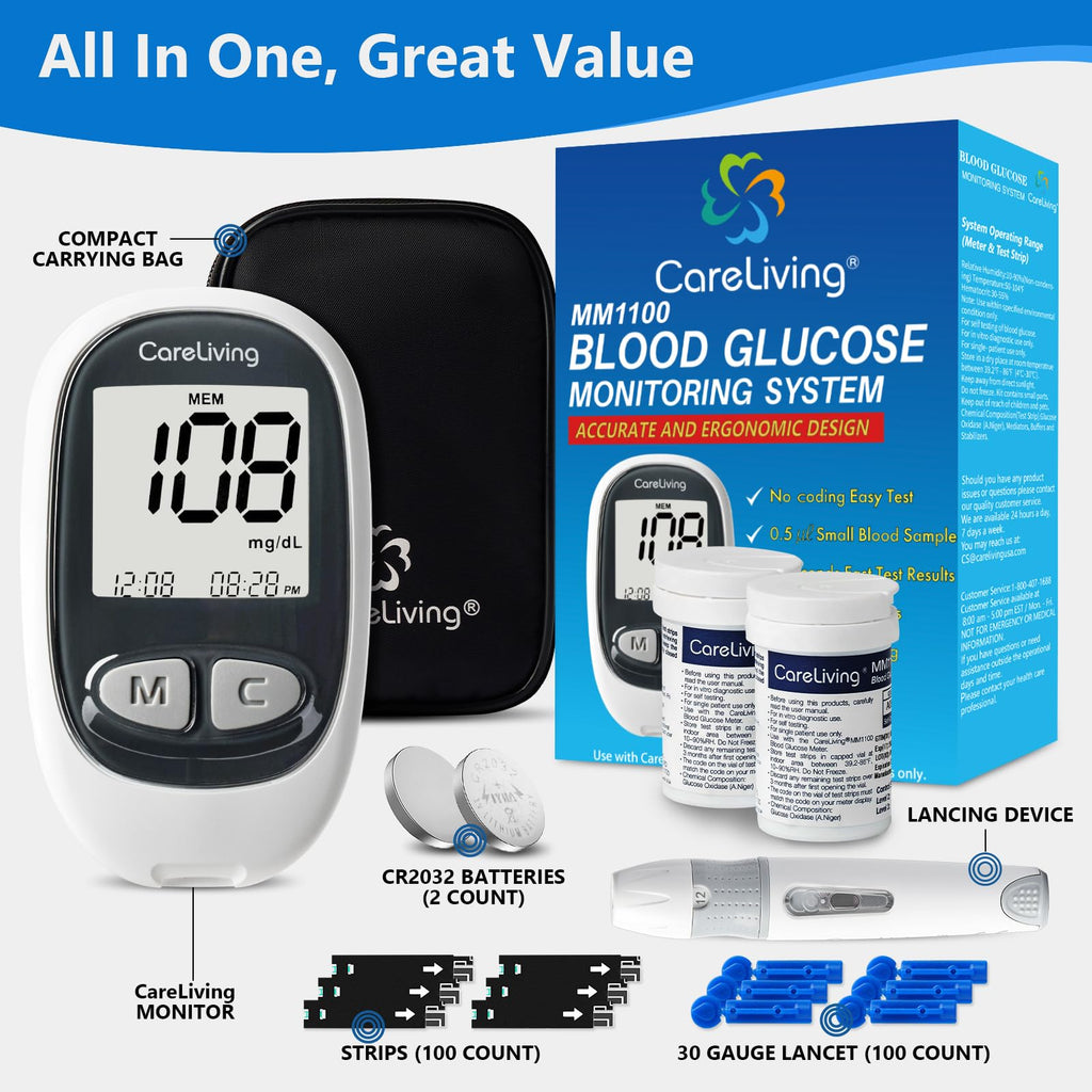 Blood Glucose Monitor Kit with 100 Test Strips Z54042