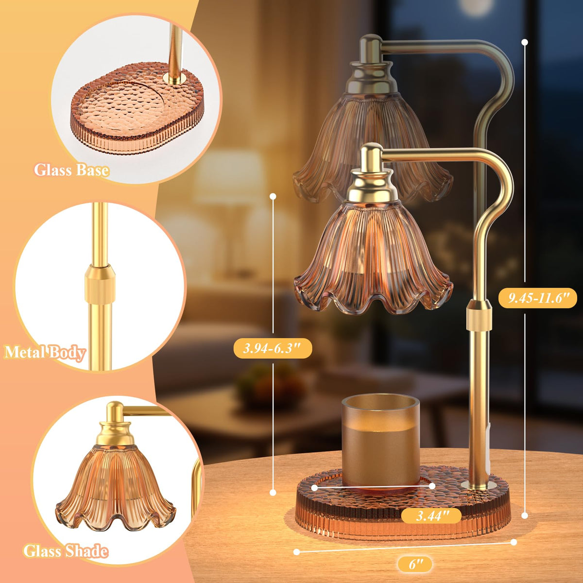 Candle Warmer Lamp with Timer & Dimmer I37763