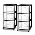 3-Drawer Cart with Wheels, 2-Pack P884