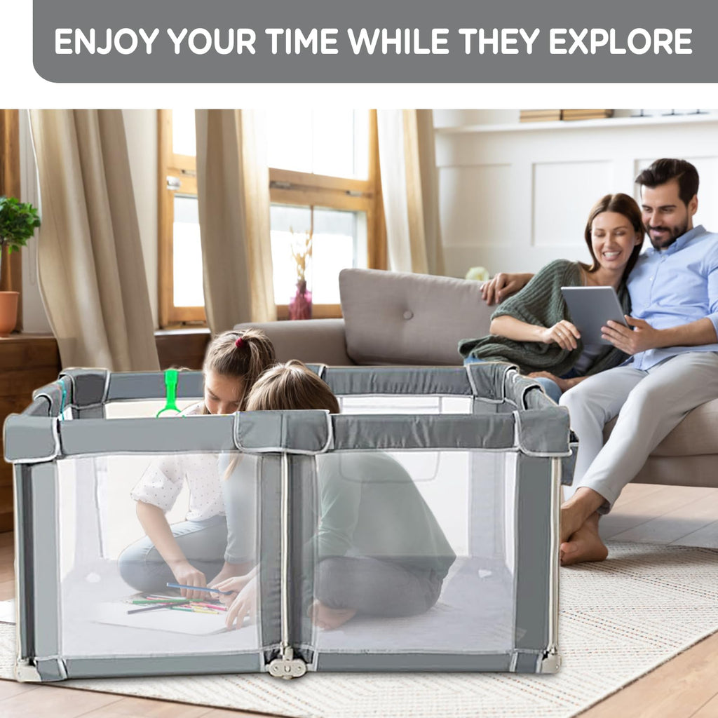 Foldable Baby Playpen with Mat Q394