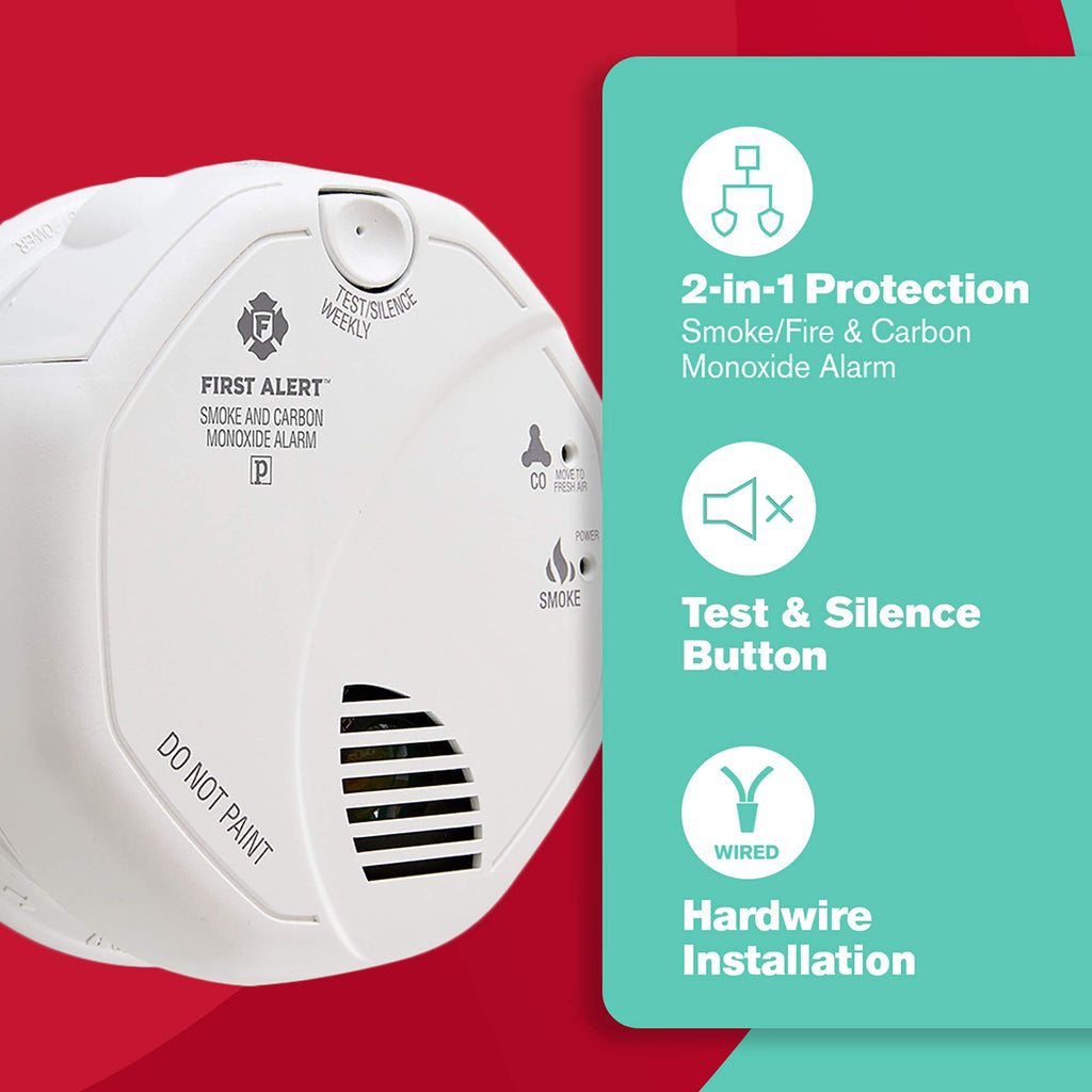 Hardwired Smoke and Carbon Monoxide Detector with Battery Backup, 3-Pack V985