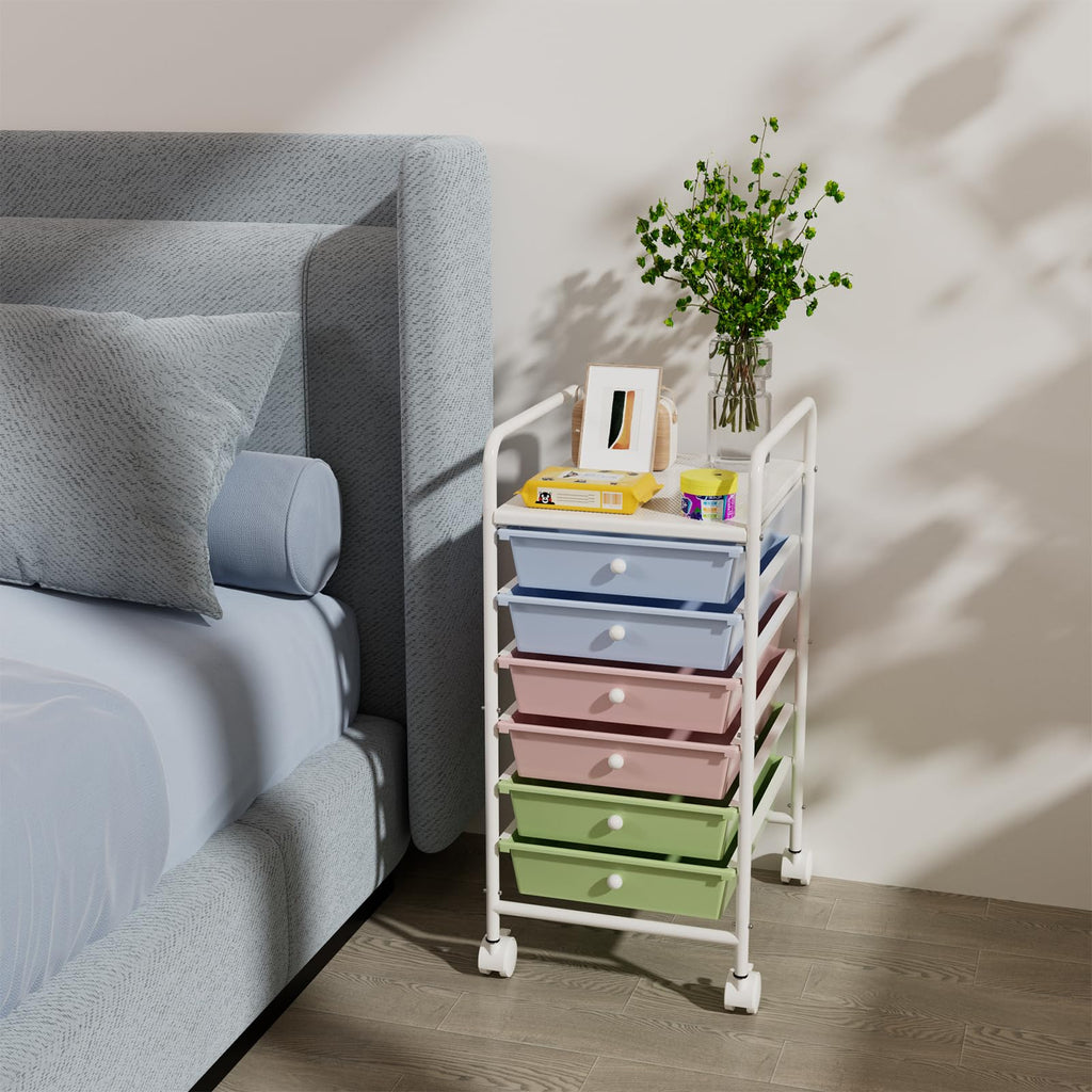 6-Tier Rolling Utility Cart with 6 Drawers S604628
