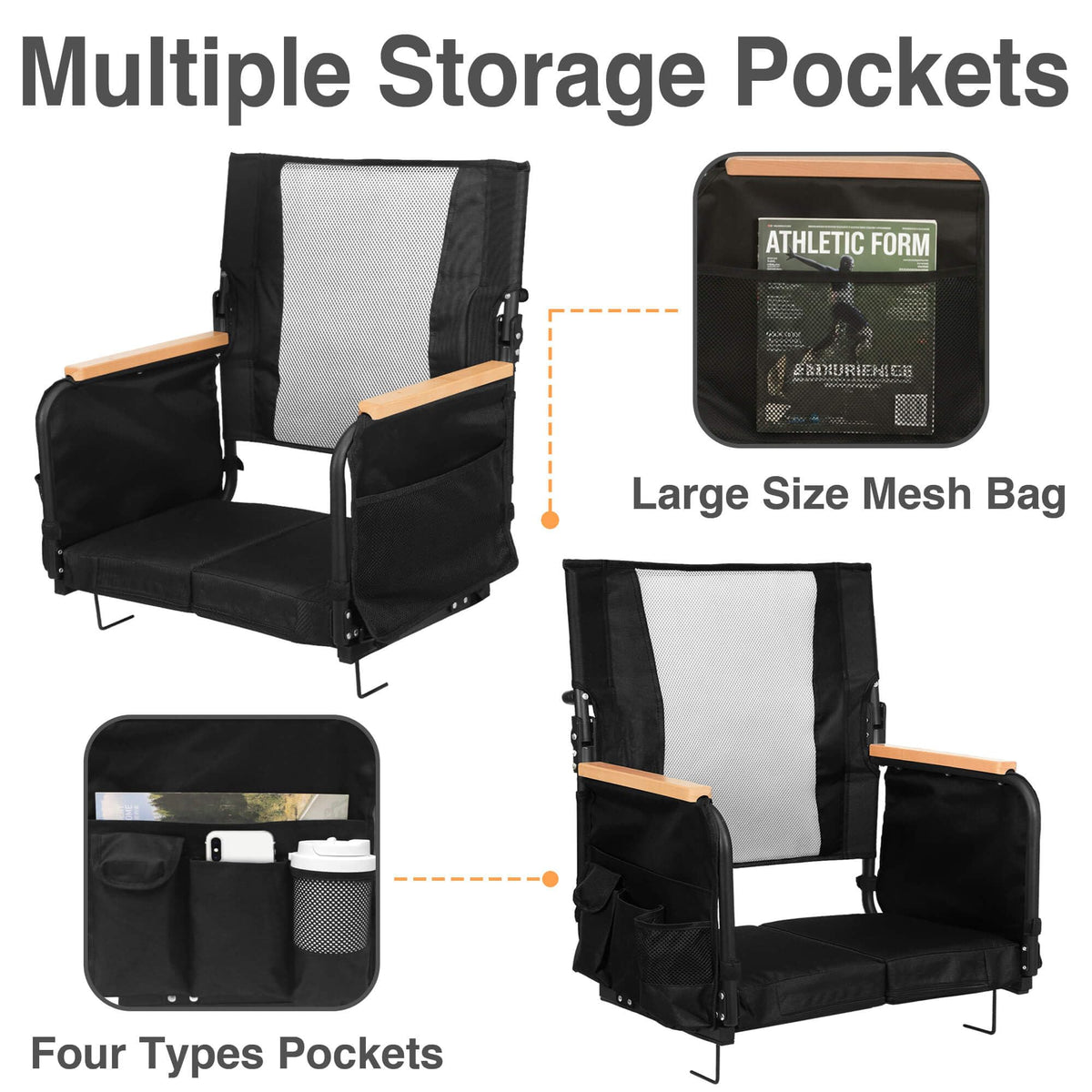 High Back Stadium Seats with Back Support D778676