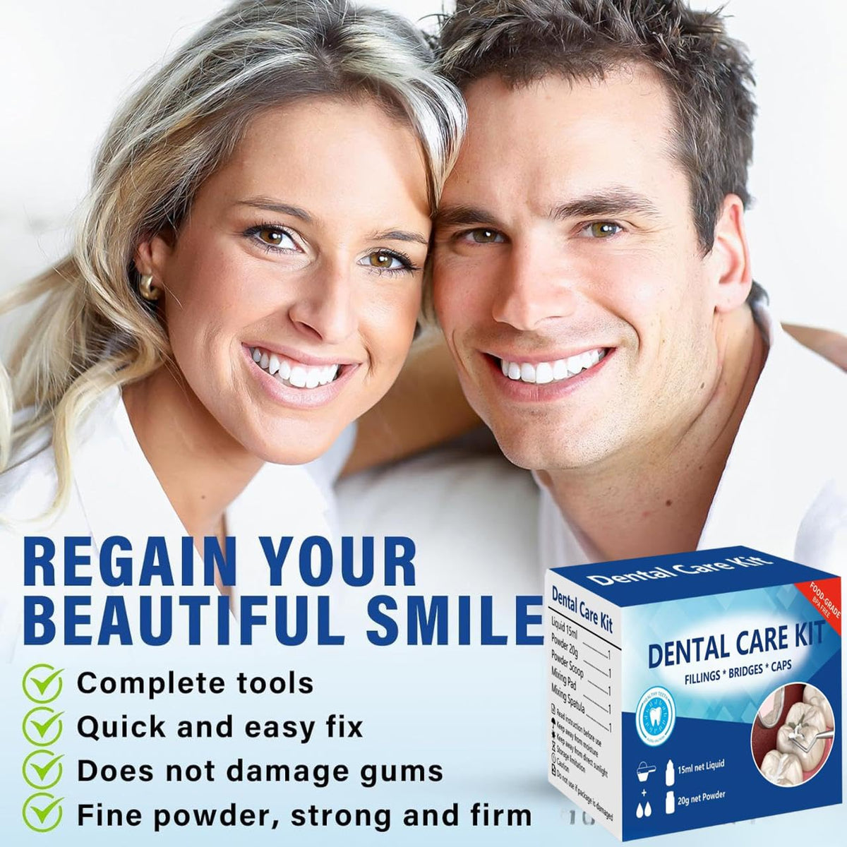 Temporary Teeth Replacement Zinc Oxide Eugenol Dental Kit 4 Pcs I761