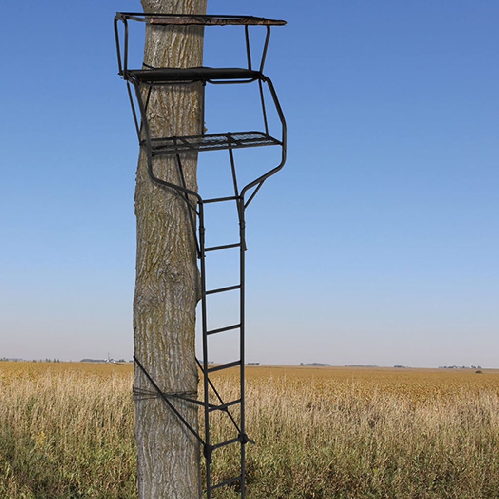2 Person 18 Foot Tall Portable Hunting Tree Ladder Stand (2 Pack) D869