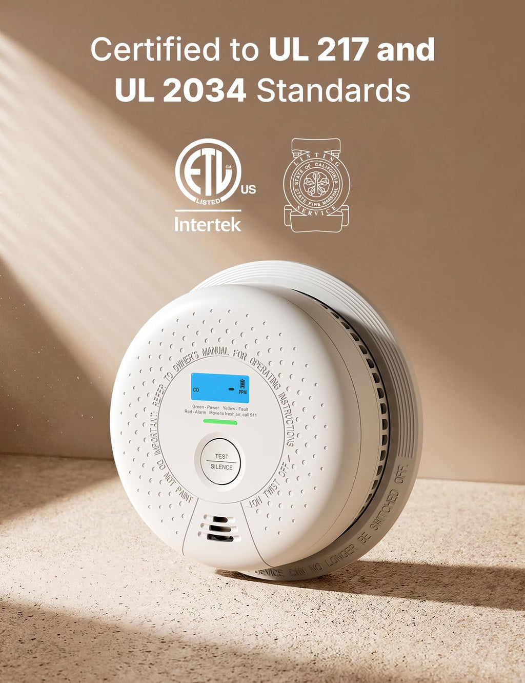 Wireless Interconnected Combination Smoke & CO Alarm F4834