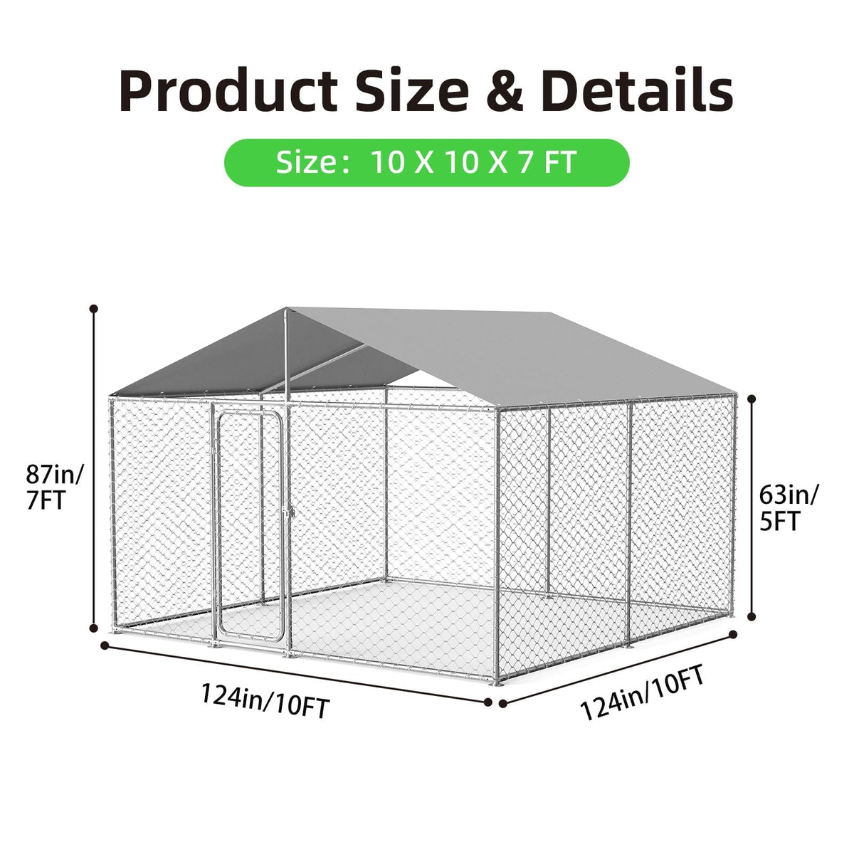 10'x10' Heavy Duty Outdoor Dog Kennel Y775