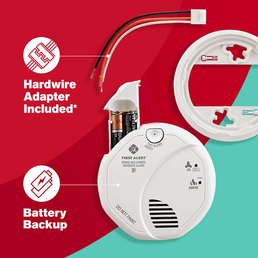 Hardwired Smoke and Carbon Monoxide Detector with Battery Backup, 3-Pack V985