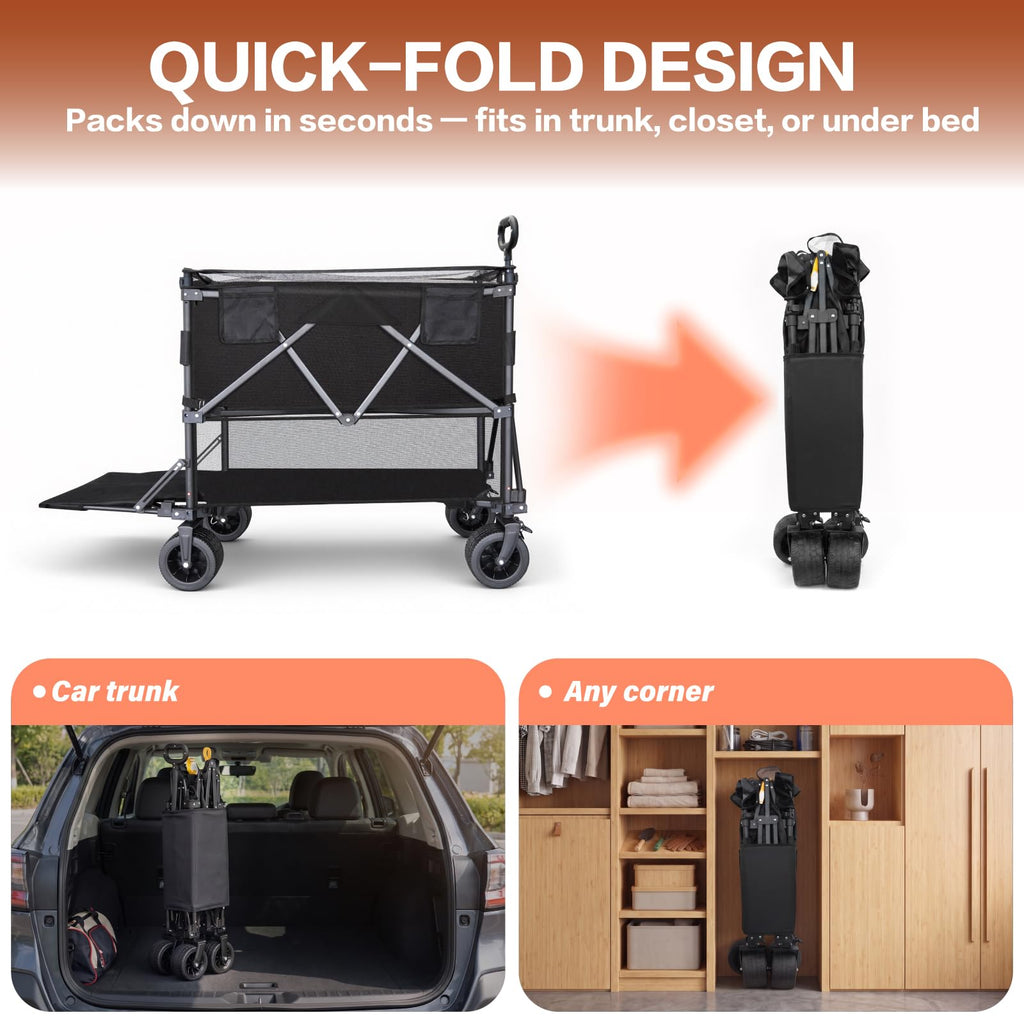 600L Foldable Collapsible Wagon Cart with Wheels Y5541