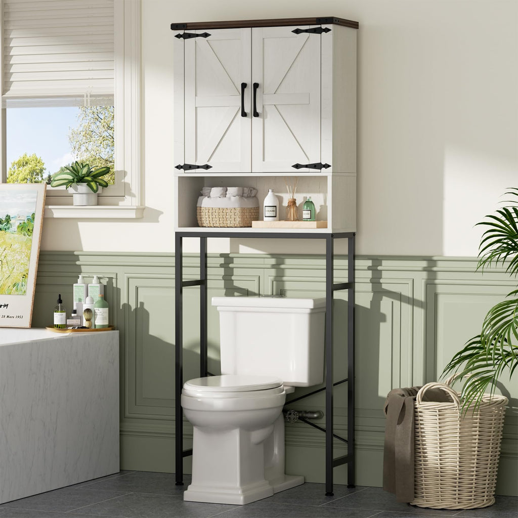 Over The Toilet Storage Cabinet with Adjustable Shelf, White H832