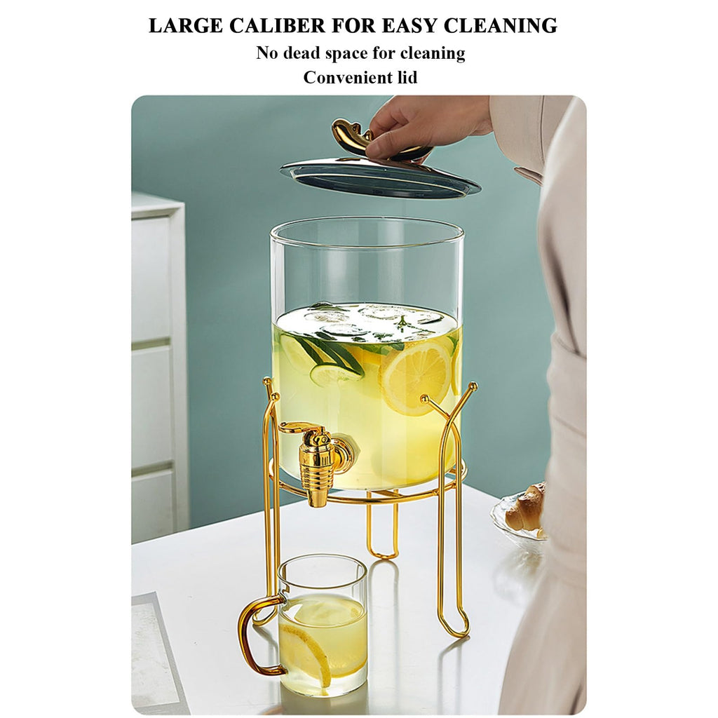 Glass Beverage Dispenser with Stand and Spigot Y132611