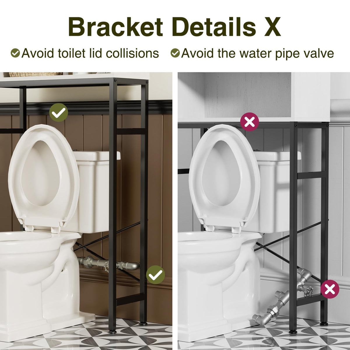 Over The Toilet Storage Cabinet with Adjustable Shelf, White H832