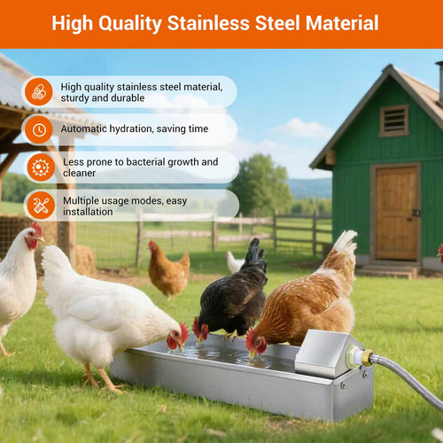 1 Gallon Stainless Metal Automatic Chicken Waterer Dispenser G601773