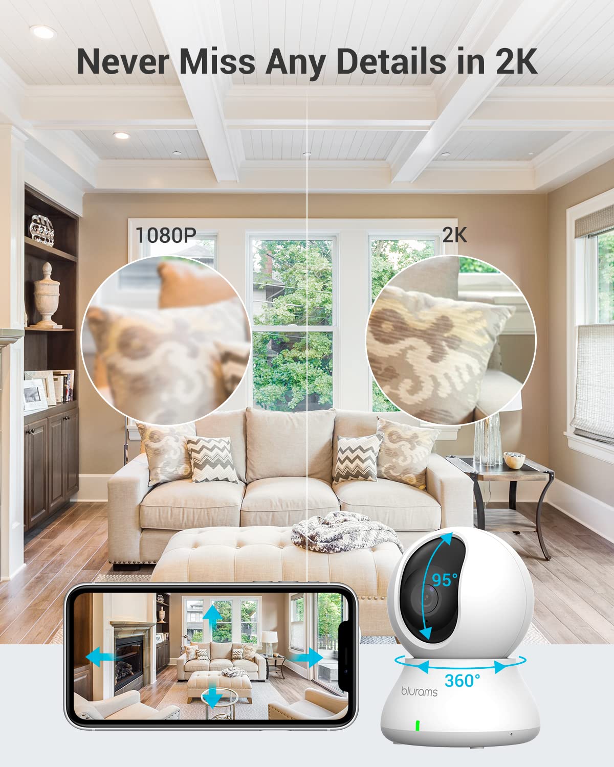 5G 360° PTZ Indoor Camera 2Pack C46488