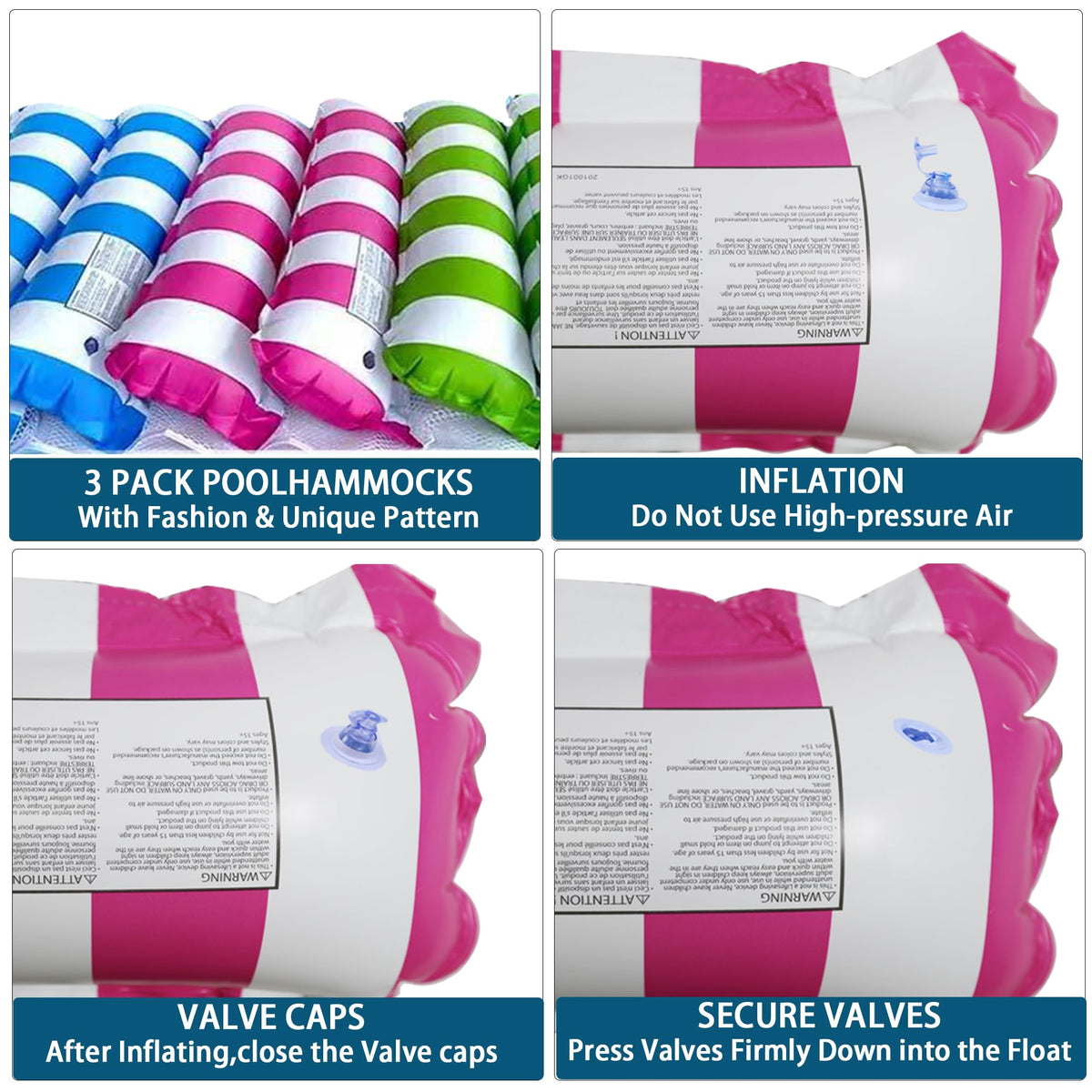 3 Pack Inflatable Pool Floats Hammock V13128