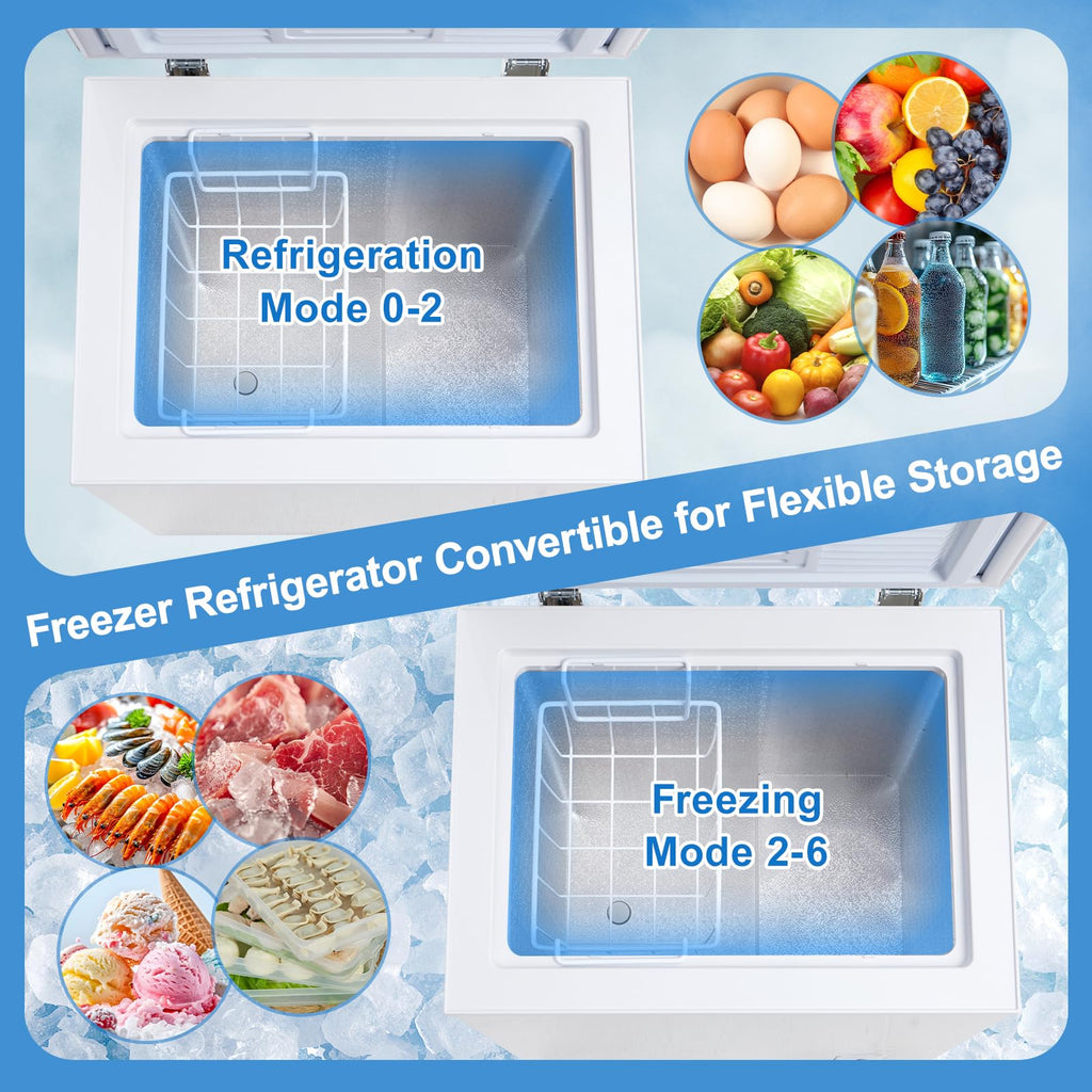 3.5 Cu.Ft White Chest Freezer with Removable Basket M348