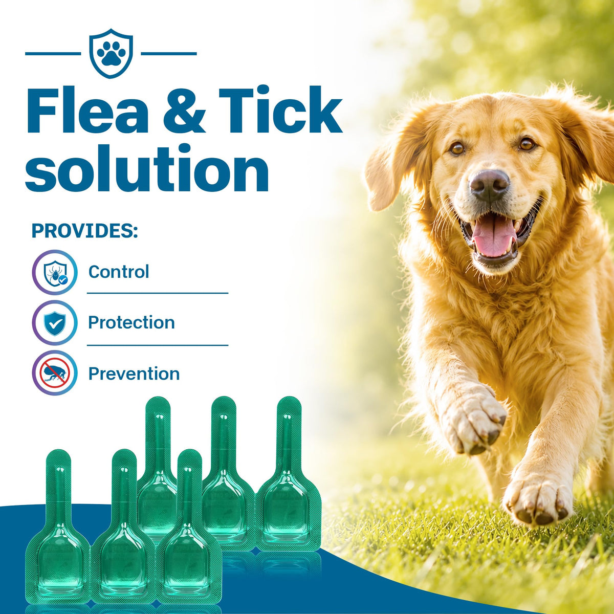 Flea and Tick Prevention for Medium Dogs 23-44 lbs 6 Doses T17504
