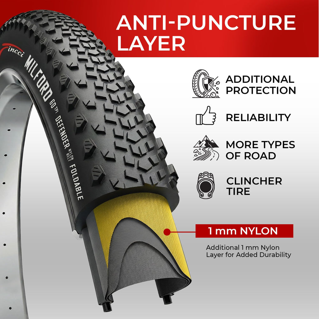 700x40c Gravel Bike Tire & Tubes Schrader Foldable 28" B277662