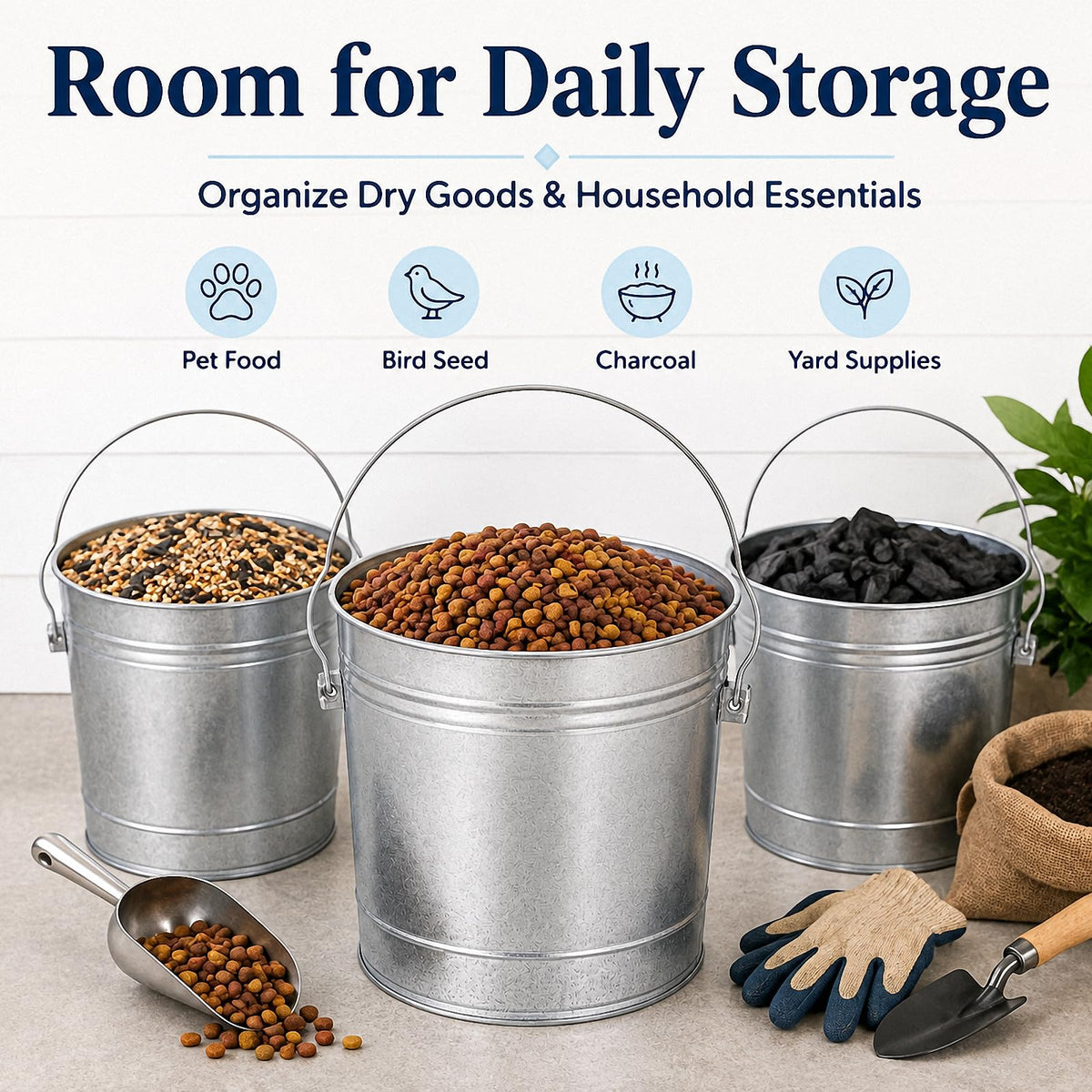 Galvanized Steel Airtight Storage Jar with Locking Lid V433
