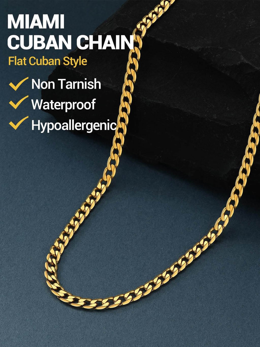 316L Stainless Steel Cuban Link Chain Necklaces Y460