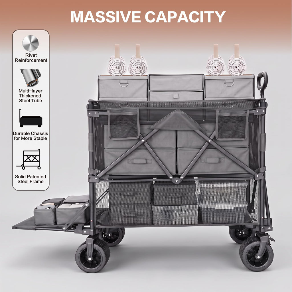 600L Foldable Collapsible Wagon Cart with Wheels Y5541